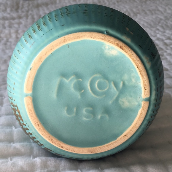 Boho Chic Teal and Gold Ceramic Vase - Picture 2 of 3